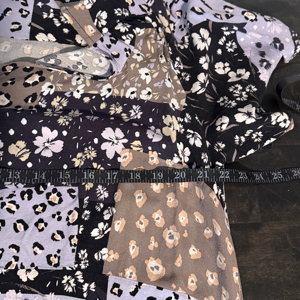 Evans Sasha Patchwork Floral Leopard Button Front… - image 9